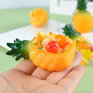Modelo de juguete de comida de PVC con simulación de piña y arroz frito de Yangzhou, miniatura de arroz frito con huevo, adorno de comida, juguete DIY - Product Image 2