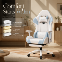 Chaise de jeu moderne AOR, hauteur réglable, accoudoirs, base en bois, roulettes lisses, pour la maison, le bureau, le studio de jeu, vente en gros en usine