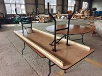 Table de restaurant pliable rectangulaire en contreplaqué pour l'extérieur Table de banquet de mariage en bois pour la fête