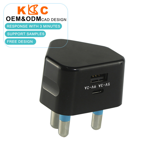 Small Triangle Shape South Africa 3 Round Pin Dual USB Wall Charger Pocket Size Travel Power Adapter For Mobile Gadgets