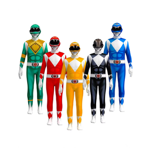Disfraz de Cosplay de los Power Samurai Rangers, Morpher Mighty, <span class=keywords><strong>Traje</strong></span> de Superhéroe <span class=keywords><strong>con</strong></span> Capucha para Niños y Adultos, Mono de Cuerpo Entero, <span class=keywords><strong>Traje</strong></span> Zentai - Product Image 1