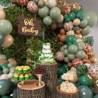Kit de guirlande d'arche de ballons pour fête d'anniversaire, baby shower, thème safari, jungle, animaux tropicaux, marron, vert, or, rétro, léopard, vente en gros