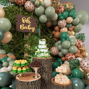 Kit de <span class=keywords><strong>guirlande</strong></span> d'arche de ballons pour fête d'anniversaire, baby shower, thème safari, jungle, animaux tropicaux, marron, vert, or, rétro, léopard, vente en gros - Product Image 5