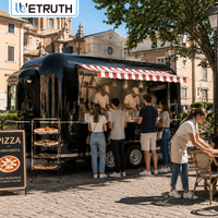 Wetruth, camion de restauration mobile le plus vendu, avec équipement de cuisine complet, chariot de nourriture mobile commercial, remorque