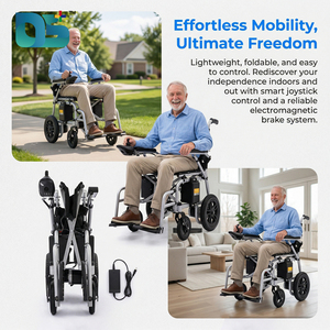 Fauteuil roulant électrique pliable et portable, léger, avec moteur puissant de 400 W, pour adultes handicapés et personnes âgées - Product Image 2