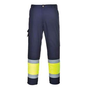 PORTWEST - E049YNTM High visibility two tone yellow/blue <b>navy</b> tall <b>Combat</b> <b>trouser</b> - EAN 5036108277391 HI-VIS WORKWEAR - Product Image 1