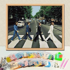Decorazione Murale con Pittura Diamantata Fai-da-Te, Kit Speciale dei <span class=keywords><strong>Beatles</strong></span> con Cristalli Sagomati per Principianti - Product Image 1