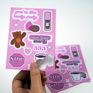 Adesivi adesivi impermeabili all'ingrosso <span class=keywords><strong>con</strong></span> stampa logo carta kiss cut etichette fogli adesivi personalizzati per i bambini - Product Image 1