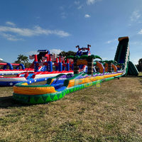 Fabricant de toboggan aquatique gonflable magique de grande taille, toboggan commercial avec piscine pour enfants et adultes