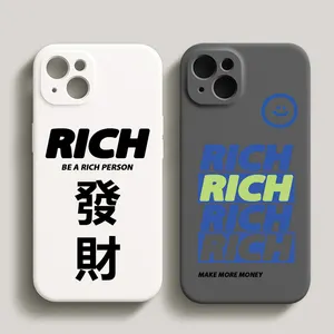 Be RICH Phone Case for iPhone 14 13 Pro 12 11 Pro Xs X XR Max 8 7 SE with Cloth Silicone Cases Soft Back Cover