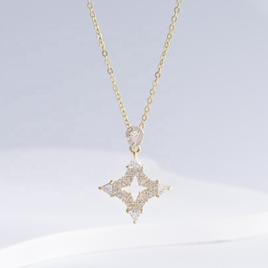 Precio de fábrica: Collar con colgante de mariposa y abanico de plata 925, circonita, planeta, para mejor amiga, boda, chapado en oro de 18k - Product Image 5