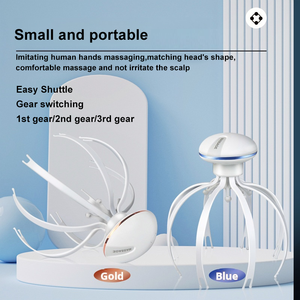 Vente en gros de têtes de massage multiples de marque OEM au design moderne, masseur de tête anti-fatigue par lumière rouge infrarouge à haute fréquence et vibrations - Product Image 5