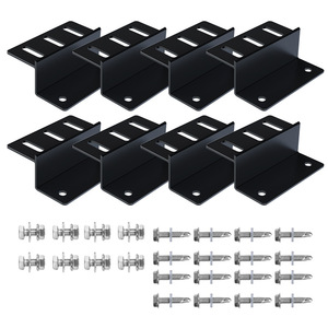 Black Metal <b>Shelf</b> Brackets with Screws 8-Pack for <b>Wall</b> <b>Mounting</b> Hardware Tools - Product Image 1