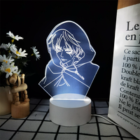 Veilleuse Anime personnalisée, cadeau, intensité réglable, rechargeable, effet 3D, lueur vive pour la décoration de chambre