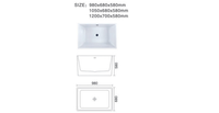 Foshan usine OEM ODM salle de bain encastré gauche droite égouttoir Rectangle noir acrylique tablier baignoire