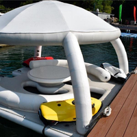Tente flottante gonflable de lac avec auvent, tente de camping gonflable pour les loisirs estivaux