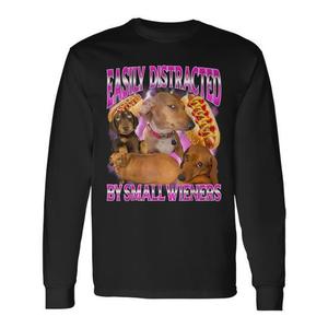 T-shirt à manches longues pour chien teckel, facilement distrait par les petits chiens teckel - Product Image 2