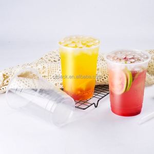 CJF Custom Disposable PP Flat <b>Cup</b> 32oz 1000ml <b>Cups</b> Boba Tea Hot <b>Cold</b> Fruit Drinks - Product Image 6