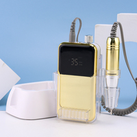 Misbeauty - Perceuse à ongles électrique sans fil rechargeable portable et de bureau 35 000 tr/min avec base de charge et logo personnalisé