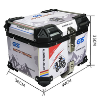 Top Case Moto 45L Universel en Alliage d'Aluminium, Coffre Arrière pour Moto