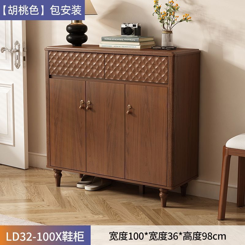 Meuble à chaussures à trois portes de style vintage, 100 cm de long