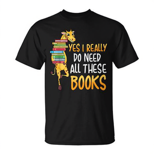 Camiseta con estampado de jirafa: Sí, realmente necesito que me hayan escrito todos estos libros sobre alfabetización y lectura. - Product Image 2