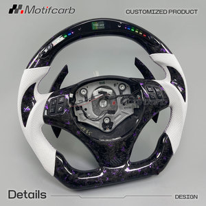 Volante LED de Fibra de Carbono Forjado Personalizado en Color Morado para BMW E82 E88 E90 E91 E92 M3 320d 330i 335i 135i 128i Coupé 2006-2013 - Product Image 3