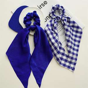 Écharpe à <span class=keywords><strong>cheveux</strong></span> floraux chouchous rubans à <span class=keywords><strong>cheveux</strong></span> floraux cravates en mousseline de soie chouchous nœuds papillon bandes pour les mains corde élastique accessoire long - Product Image 3