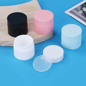 Matte Round PP <b>Plastic</b> Cosmetic <b>Jars</b> With Screw Top Lid In Black Pink White And Mint Green Cylinder Shapes For Cream Or Scrub - Product Image 5