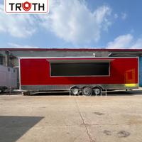 Food Truck Carré Mobile Personnalisé avec Cuisine Complète, Kiosque à Café, Restaurant Mobile Moderne, Food Truck pour Fruits et BBQ, Équipement Inclus