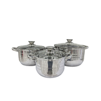Batterie de cuisine 6 pièces en acier inoxydable avec poignées pour la cuisine domestique pour la salle à manger