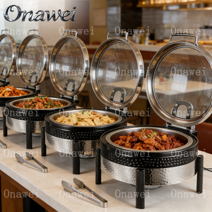 Onawei - Juego de Recipientes para Calentar Comida, Color Negro, de Lujo, para Buffet, Bodas, Fiestas, Servicio de <span class=keywords><strong>Catering</strong></span> - Product Image 6