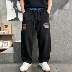 Shorts <span class=keywords><strong>de</strong></span> <span class=keywords><strong>basket</strong></span> rétro américains pour hommes, double couche, taille brodée numéro 9, noir, streetwear décontracté, pantalon <span class=keywords><strong>de</strong></span> survêtement - Product Image 2