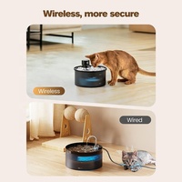 Fontaine à eau pour animaux de compagnie 3200 ml, distributeur automatique sans fil pour chat et chien, capteur de mouvement, pompe silencieuse 20 dB, plateau en acier inoxydable, sans BPA