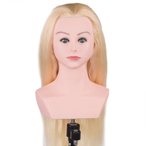 20 22 24 pouces 100% tête de <span class=keywords><strong>mannequin</strong></span> de formation de cheveux humains avec les épaules, formation tête <span class=keywords><strong>mannequin</strong></span> pour coiffeur - Product Image 1