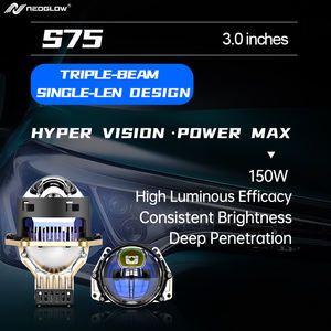 नई रिलीज़ s75 150w 44000lm tri रंग 3 इंच द्वि-नेतृत्व वाला प्रोजेक्टर लेंस फॉग लैंप सार्वभौमिक फिट 10000घंटे जीवनकाल - Product Image 2