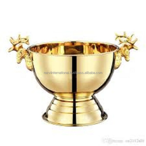 Seau à vin en acier inoxydable avec poignée pour visage de cerf Seau à champagne en métal élégant avec fonction de seau à glace - Product Image 3