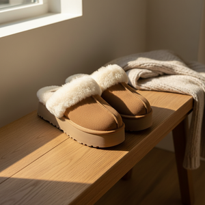 Zapatos de Invierno de Diseño en Cuero <span class=keywords><strong>2026</strong></span>, Pantuflas de Piel de Oveja para el Hogar, Zapatos de Plataforma de Lujo para Mujer, Zapatos de Mujer - Product Image 1