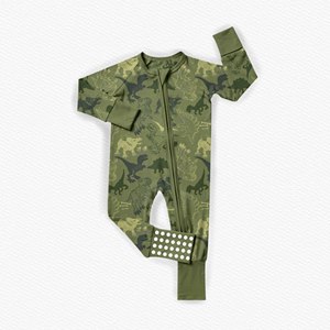 Tutina <span class=keywords><strong>con</strong></span> Zip per Neonati, Pagliaccetto a Maniche Lunghe <span class=keywords><strong>con</strong></span> Stampa Floreale e <span class=keywords><strong>Dinosauri</strong></span>, Suole Antiscivolo, <span class=keywords><strong>Pigiama</strong></span> in Bambù - Product Image 2