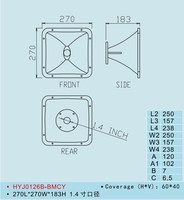 126B Haut-parleur professionnel Compression Driver Fibre de verre Tweeter Horn