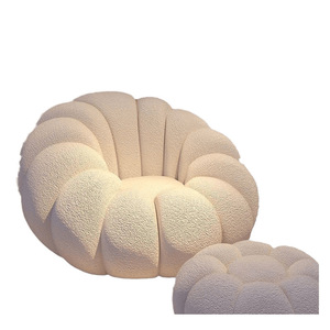 Hochgradig Kostengünstiges Kleines Kürbisförmiges Einzelsofa Cremefarbenes Freizeitsofa Künstlerischer Stil Verstellbares Sitzsack-Sofa - Product Image 5