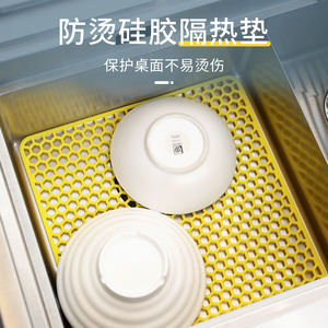 Silicone Sink Drain Mat Square Anti-Skid Hollow Design Kitchen Draining Rack Purple Pink Yellow Dark Gray - Product Image 4