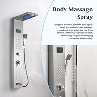 Système de douche mural de luxe en acier inoxydable 304 avec jets de massage pluie et cascade pour hôtels et appartements