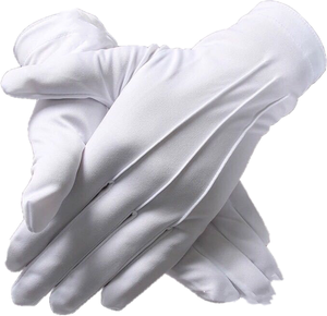 Guantes Formales de Trabajo 100% Algodón, Térmicos, con Rayas, Pantalla Táctil, Ecológicos, con Cierre a Presión, para Ceremonias de Boda, Funerales y Uso Diario - Product Image 1