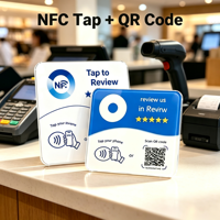 Autocollant NFC étanche mini format avec code QR pour la collecte d'avis clients en magasin, en PVC, couleur et logo personnalisables