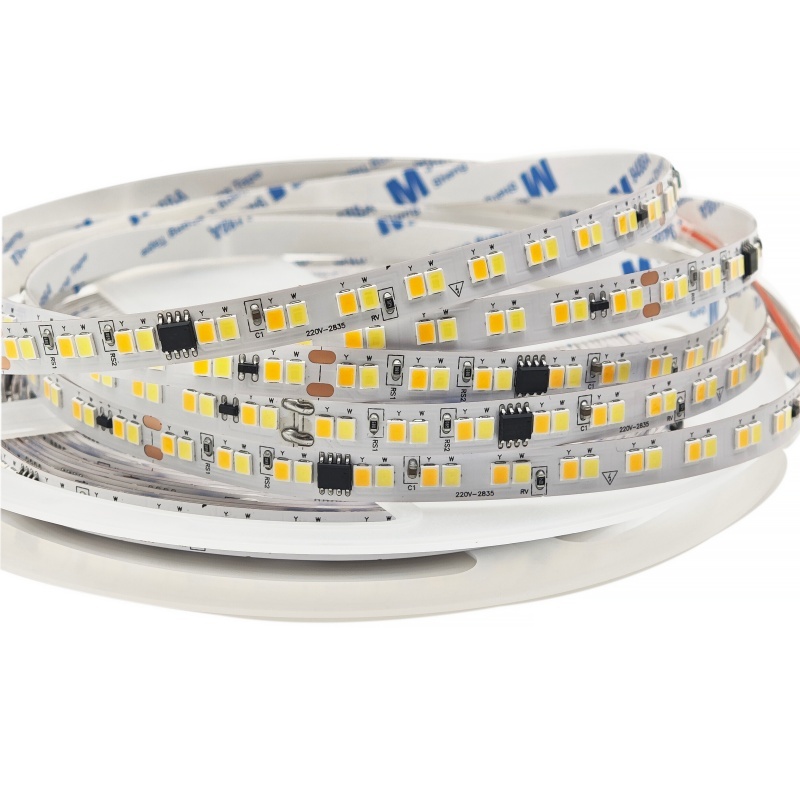 220V 2835 LED Strip Light 8mm 192leds 240LEDs CCT IP20 Super Bright 10m 8mm Ultra-thin Flexibility Strip Light