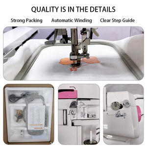 JUKKY ES5 Home Broderie Small Automatic Computerized Flat Embroidery Pattern <b>Sewing</b> Machines for Fabrics De Bordar - Product Image 3