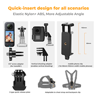 Accessoires portables pour caméra d'action K&F Concept – Grand ensemble à insertion rapide, comprenant sangle de tête, sangle de poitrine, sangle de poignet et clip de sac à dos