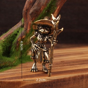 Figurine de grenouille magicienne rétro en laiton, artisanat en cuivre ancien, décoration d'intérieur, jouet, statues - Product Image 4