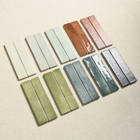 Carreaux muraux en porcelaine émaillée faits à la main de style français, épaisseur 9 mm, 48x235 mm, antidérapants, résistants à l'usure, couleur unie, faciles à nettoyer
